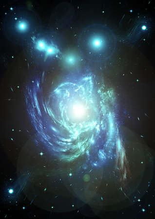 Stars of a planet and galaxy in a free spaceの写真素材