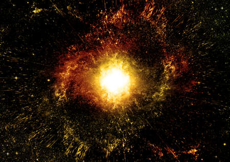 Stars of a planet and galaxy in a free spaceの写真素材