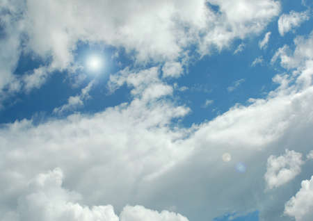 white air clouds in the blue skyの写真素材