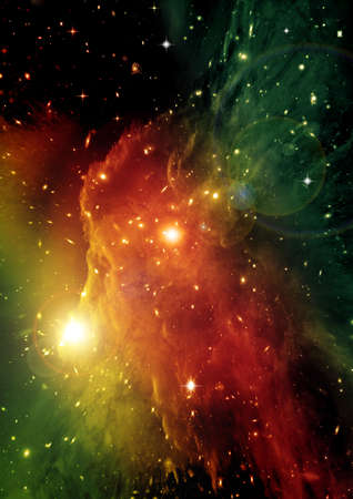 Stars of a planet and galaxy in a free spaceの写真素材