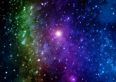 Stars of a planet and galaxy in a free spaceの写真素材
