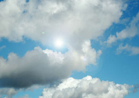 white air clouds in the blue skyの写真素材
