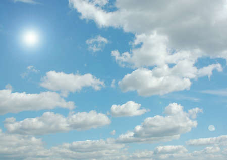 white air clouds in the blue skyの写真素材