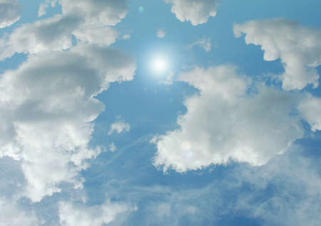 white air clouds in the blue skyの写真素材
