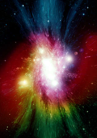 galaxy in a free space. 3D renderingの写真素材