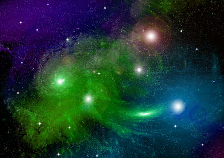 galaxy in a free space. 3D renderingの写真素材