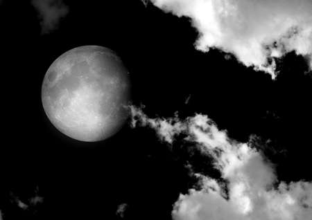 The moon in the night skyの写真素材