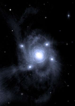 galaxy in a free space. 3D renderingの写真素材