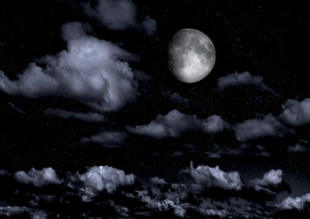 The moon in the night skyの写真素材