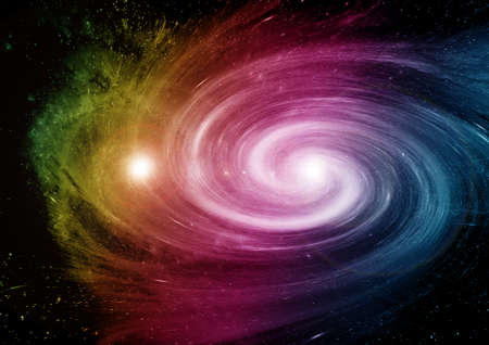 Stars of a planet and galaxy in a free spaceの写真素材