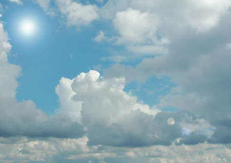 white air clouds in the blue skyの写真素材