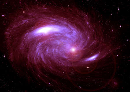 Stars of a planet and galaxy in a free spaceの写真素材