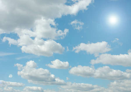 white air clouds in the blue skyの写真素材