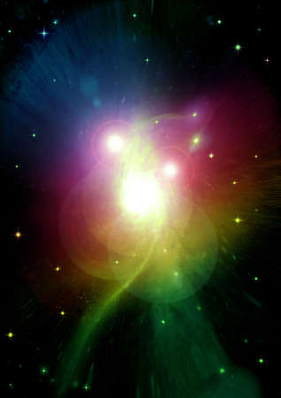 Stars of a planet and galaxy in a free spaceの写真素材