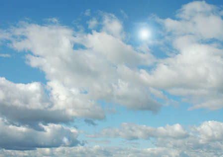 white air clouds in the blue skyの写真素材