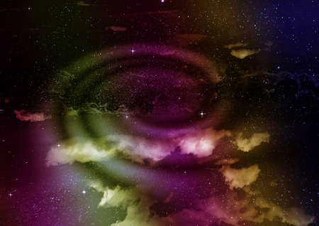 Stars of a planet and galaxy in a free spaceの写真素材