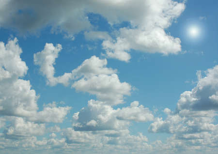 white air clouds in the blue skyの写真素材
