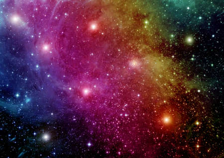Stars of a planet and galaxy in a free spaceの写真素材