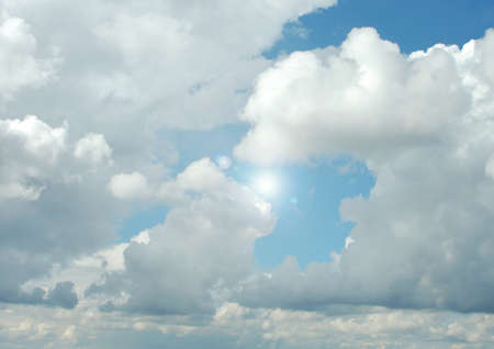 white air clouds in the blue skyの写真素材