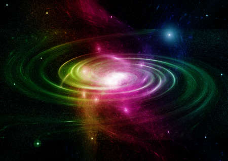 Stars of a planet and galaxy in a free spaceの写真素材