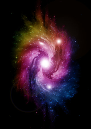 Stars of a planet and galaxy in a free spaceの写真素材