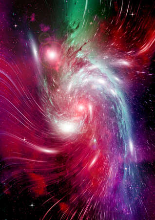 Stars of a planet and galaxy in a free spaceの写真素材