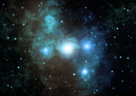 Stars of a planet and galaxy in a free spaceの写真素材