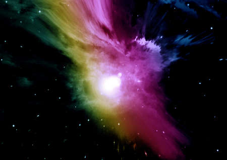 Stars of a planet and galaxy in a free spaceの写真素材