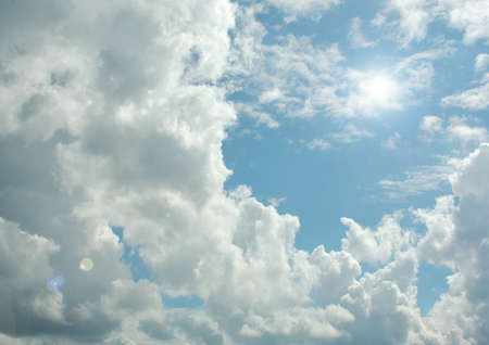 white air clouds in the blue skyの写真素材