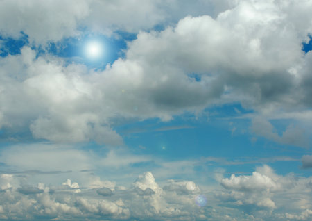 white air clouds in the blue skyの写真素材
