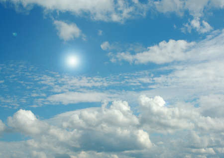 white air clouds in the blue skyの写真素材
