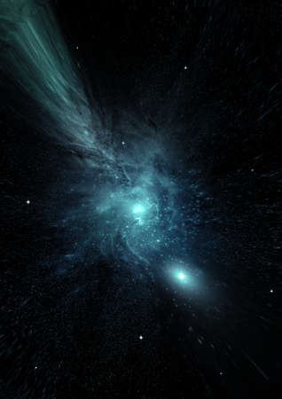galaxy in a free space. 3D renderingの写真素材