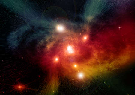 galaxy in a free space. 3D renderingの写真素材