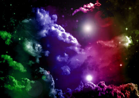 galaxy in a free space. 3D renderingの写真素材