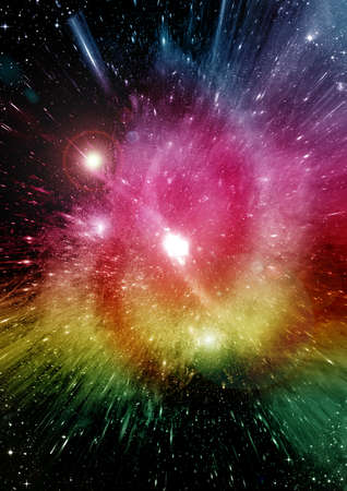 galaxy in a free space. 3D renderingの写真素材