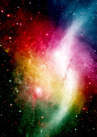 Stars of a planet and galaxy in a free spaceの写真素材