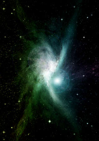 Stars of a planet and galaxy in a free spaceの写真素材