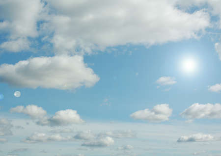 white air clouds in the blue skyの写真素材