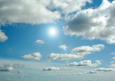 white air clouds in the blue skyの写真素材