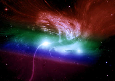 Stars of a planet and galaxy in a free spaceの写真素材