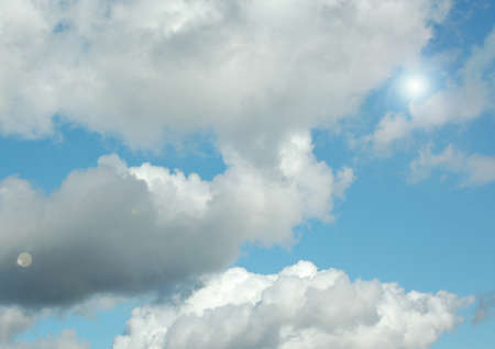 white air clouds in the blue skyの写真素材