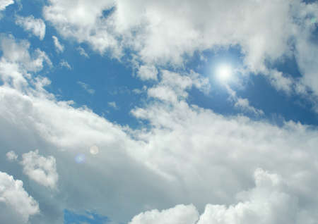 white air clouds in the blue skyの写真素材