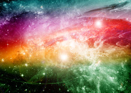 Stars of a planet and galaxy in a free spaceの写真素材