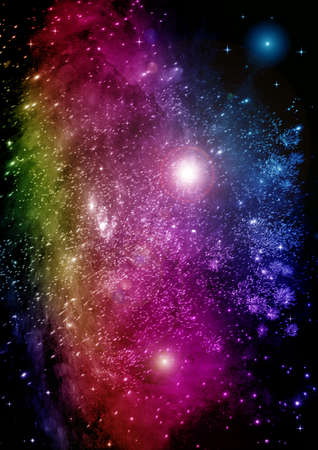 Stars of a planet and galaxy in a free spaceの写真素材