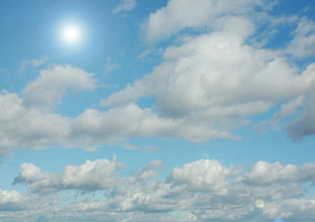 white air clouds in the blue skyの写真素材