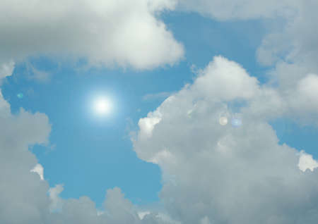 white air clouds in the blue skyの写真素材