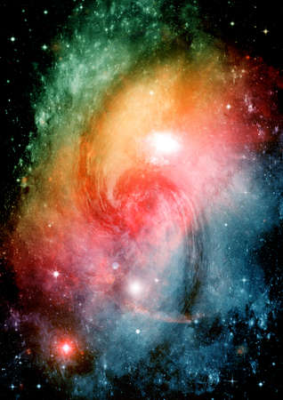 Stars of a planet and galaxy in a free spaceの写真素材