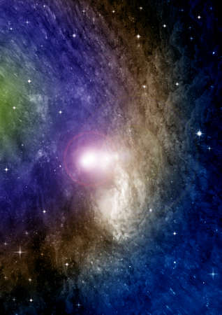 Stars of a planet and galaxy in a free spaceの写真素材
