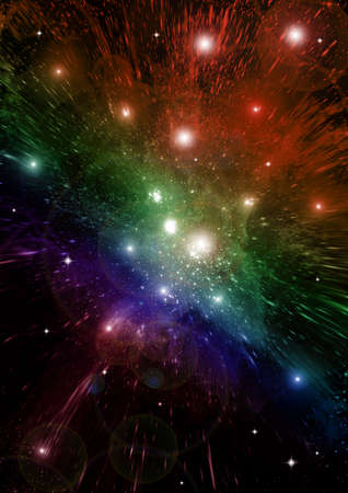 galaxy in a free space. 3D renderingの写真素材