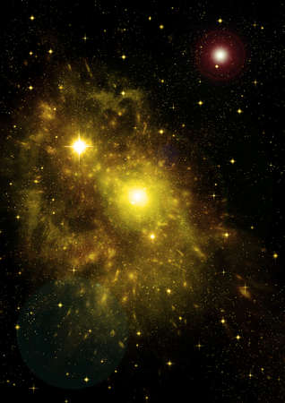 galaxy in a free space. 3D renderingの写真素材